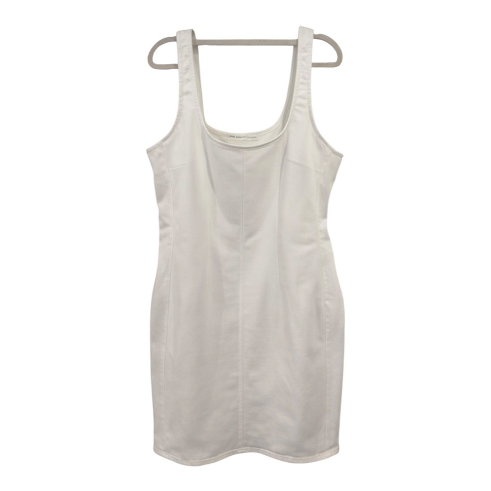 Good American Womens White Denim Mini Dress Square Neck Side Zip 3XL Plus Size